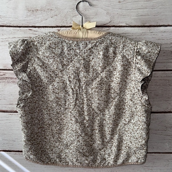 Baevely Cropped Quilted Floral Vest – Size Large 🌿🤎✨Boho Country lightweight - Picture 2 of 7